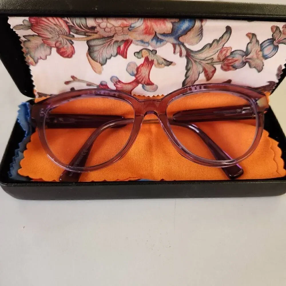 Derek Lam DL 269 purple clear wide reading eyeglasses